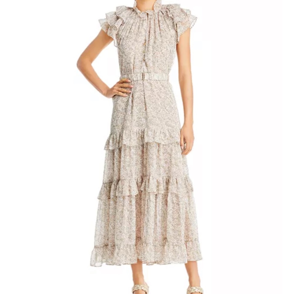 BRAND NEW Sabina Musayev Ornella Ruffled Midi/Maxi Dress Sz S
